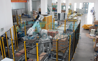 印尼P&G全自動(dòng)柔性碼垛裹膜包裝線(xiàn)